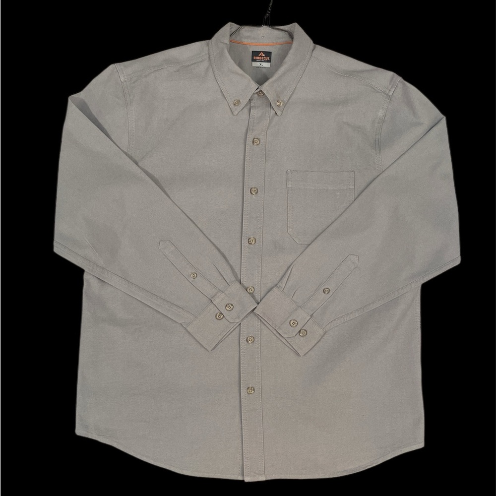 Men's Classic Gray Heavyweight Button-Down Shirt by Ridgecut Tough‎ Wear